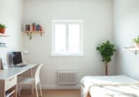 Habitación acogedora, almacenamiento inteligente, maximizando el espacio pequeño.